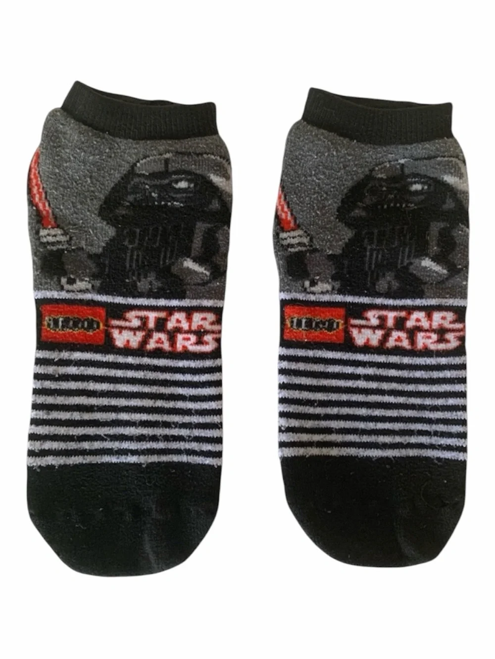Lego Star Wars No Show Slipper Socks Darth Vader Black White Red